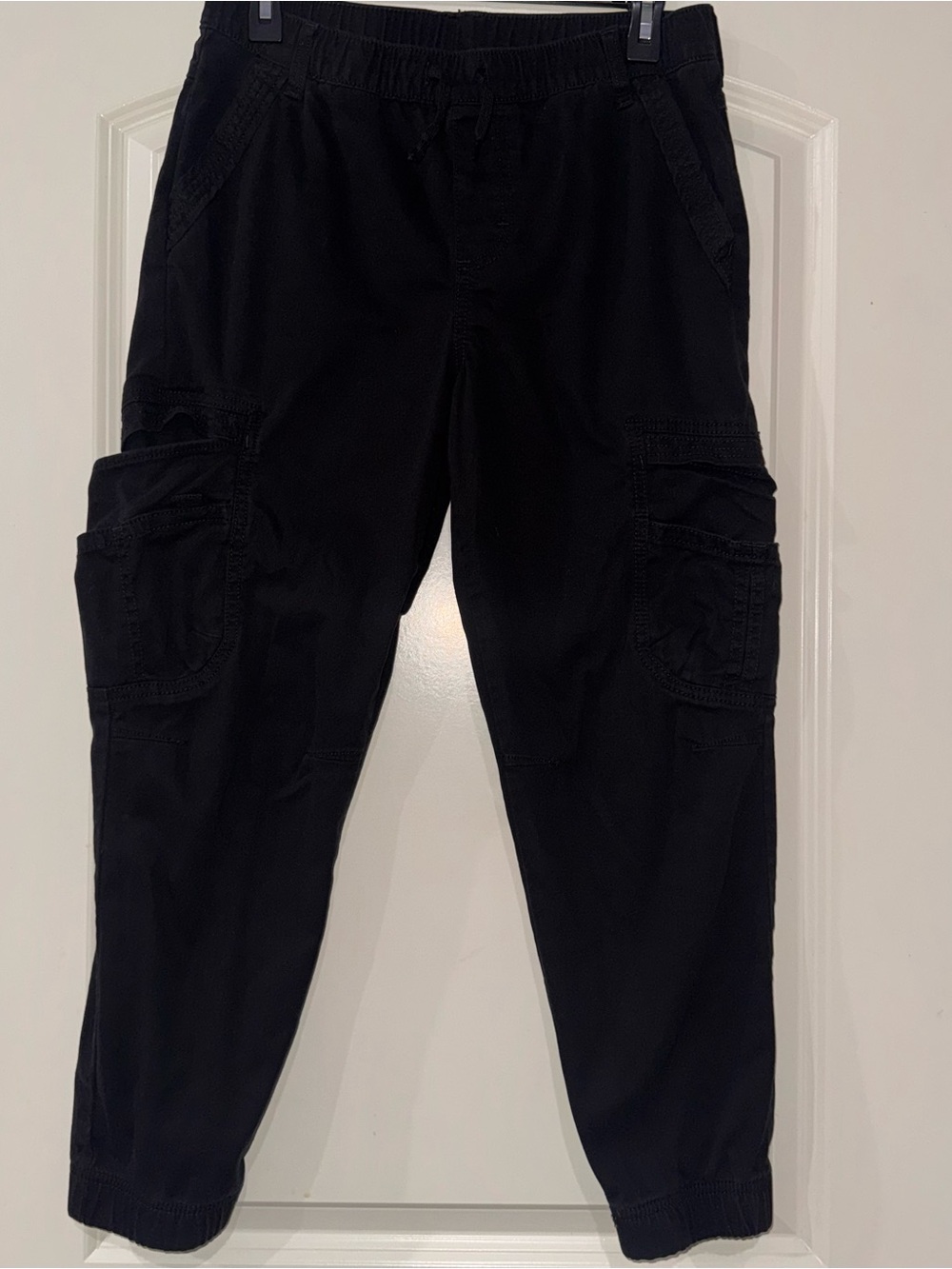 Boys Black Cargo Jogger Pants - Wrangler Size 14 Husky
